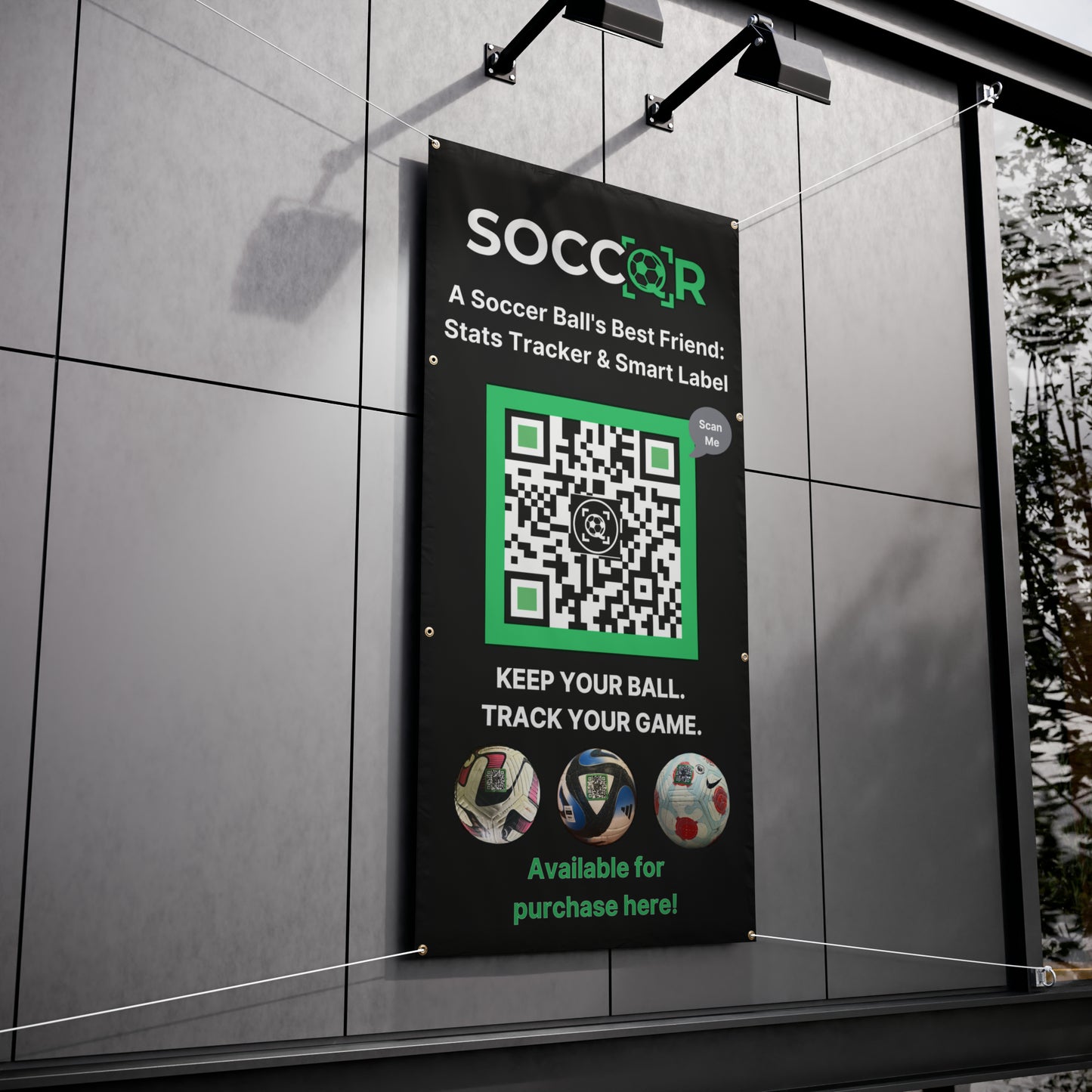 SoccQR Banner - Soccer QR Labels for Your Soccer Ball