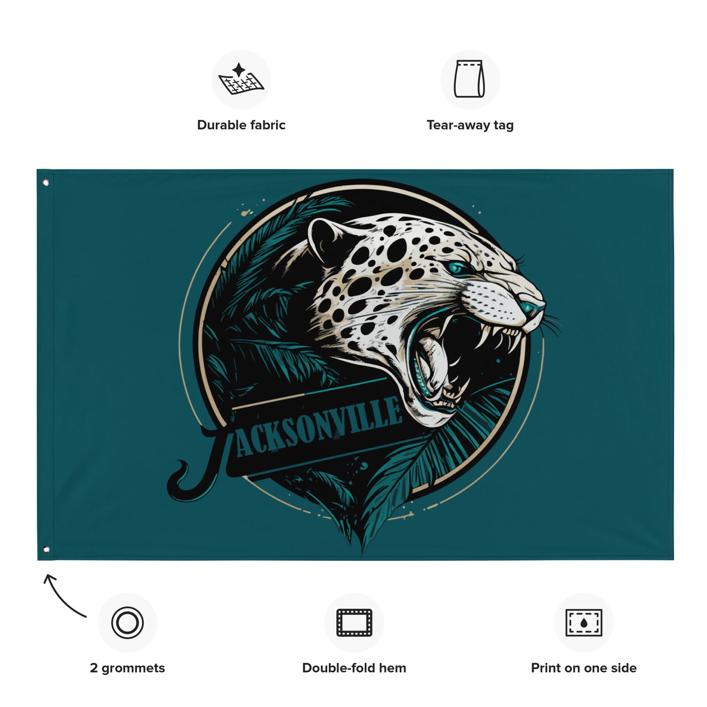 Jacksonville Jaguar Flag - OG Teal