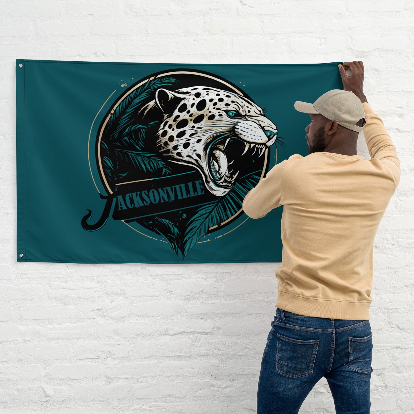 Jacksonville Jaguar Flag - OG Teal