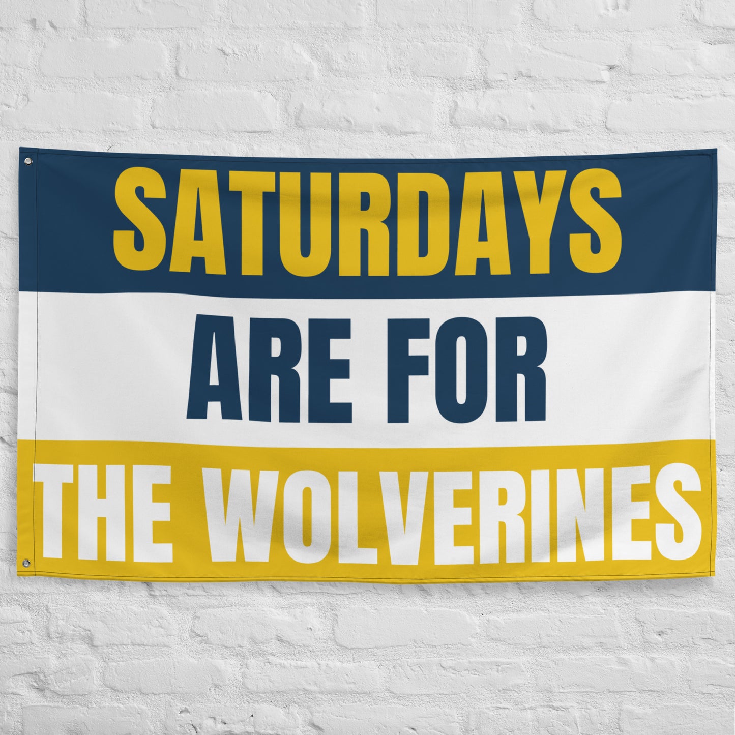 Large Michigan Banner, Saturdays are for the Wolverines Tapestry, Dorm, Tailgate Flag, Gift for Him