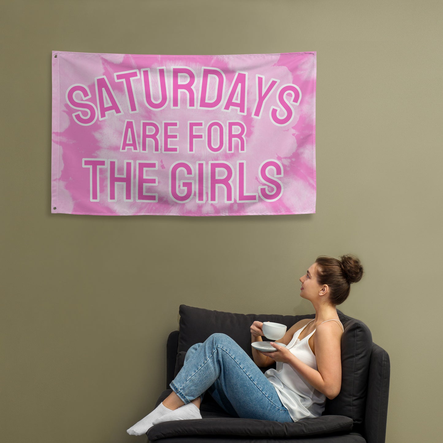 Saturdays are for the Girls, Tie Dye, Funny Tapestry, College Funny Tapestry, Dorm Tapestry, Tapestry For Girls, Dorm Decor, Apartment Decor