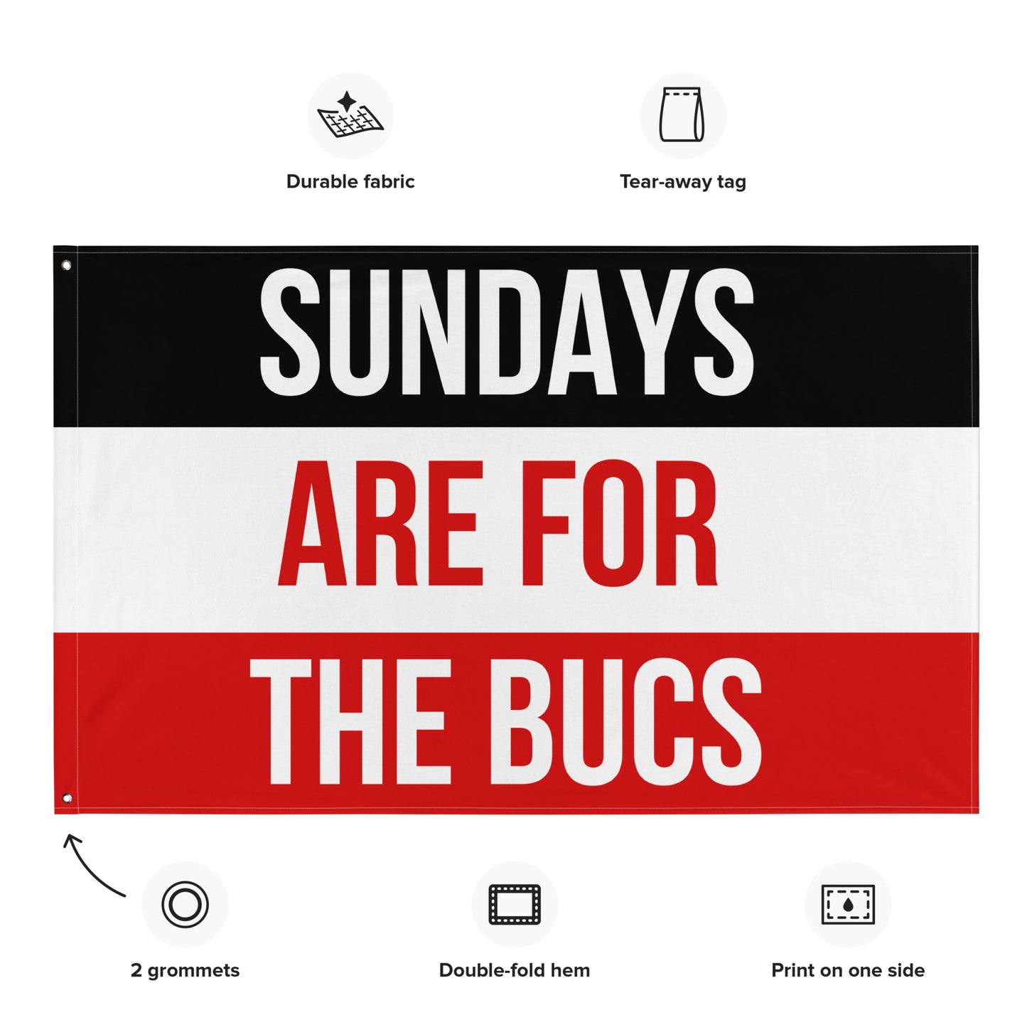 Sundays are for the Bucs Flag, Tampa Bucs Flag, Football Tailgate Flag