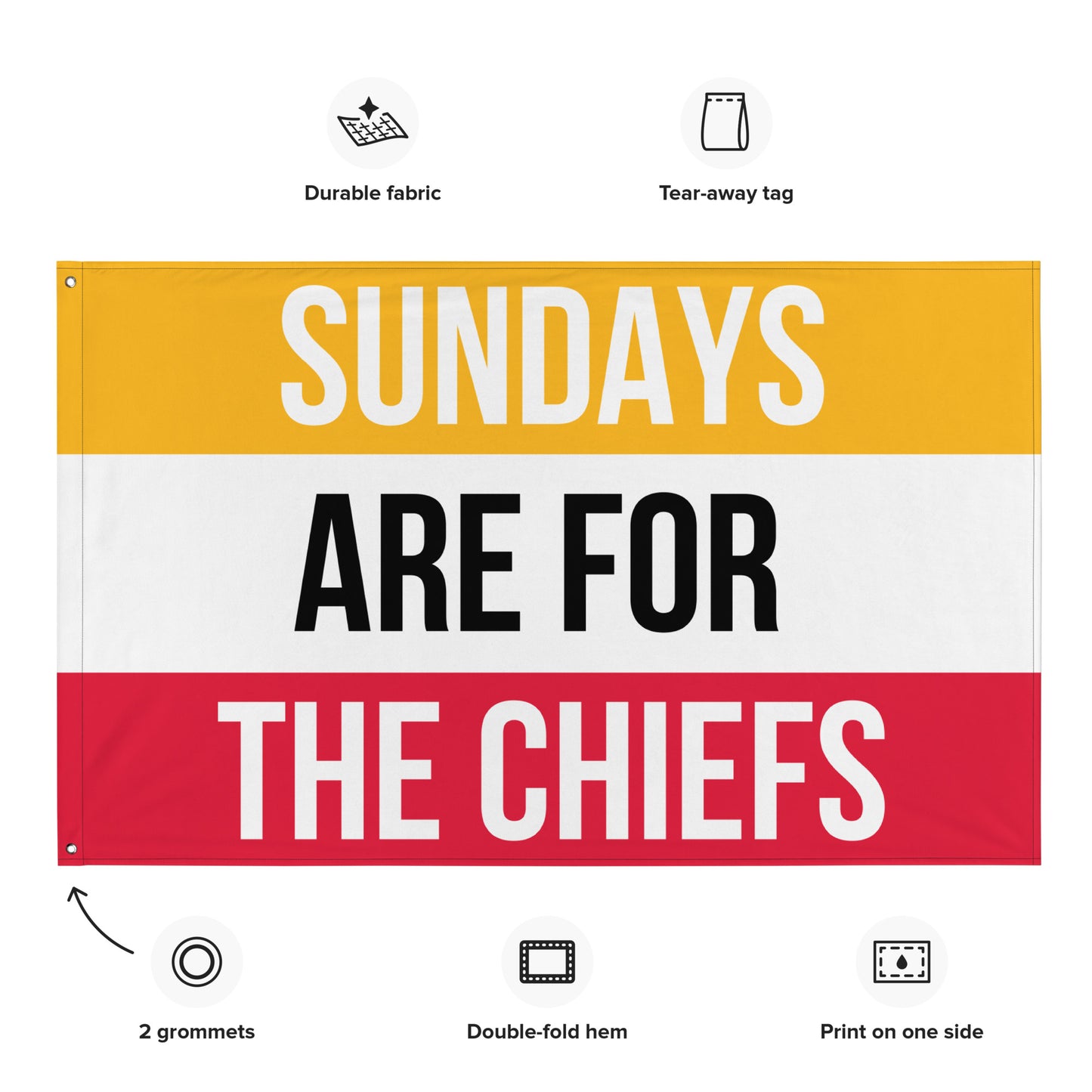 Sundays are for the Chiefs Flag, Kansas City Chiefs Flag, Football Tailgate Flag