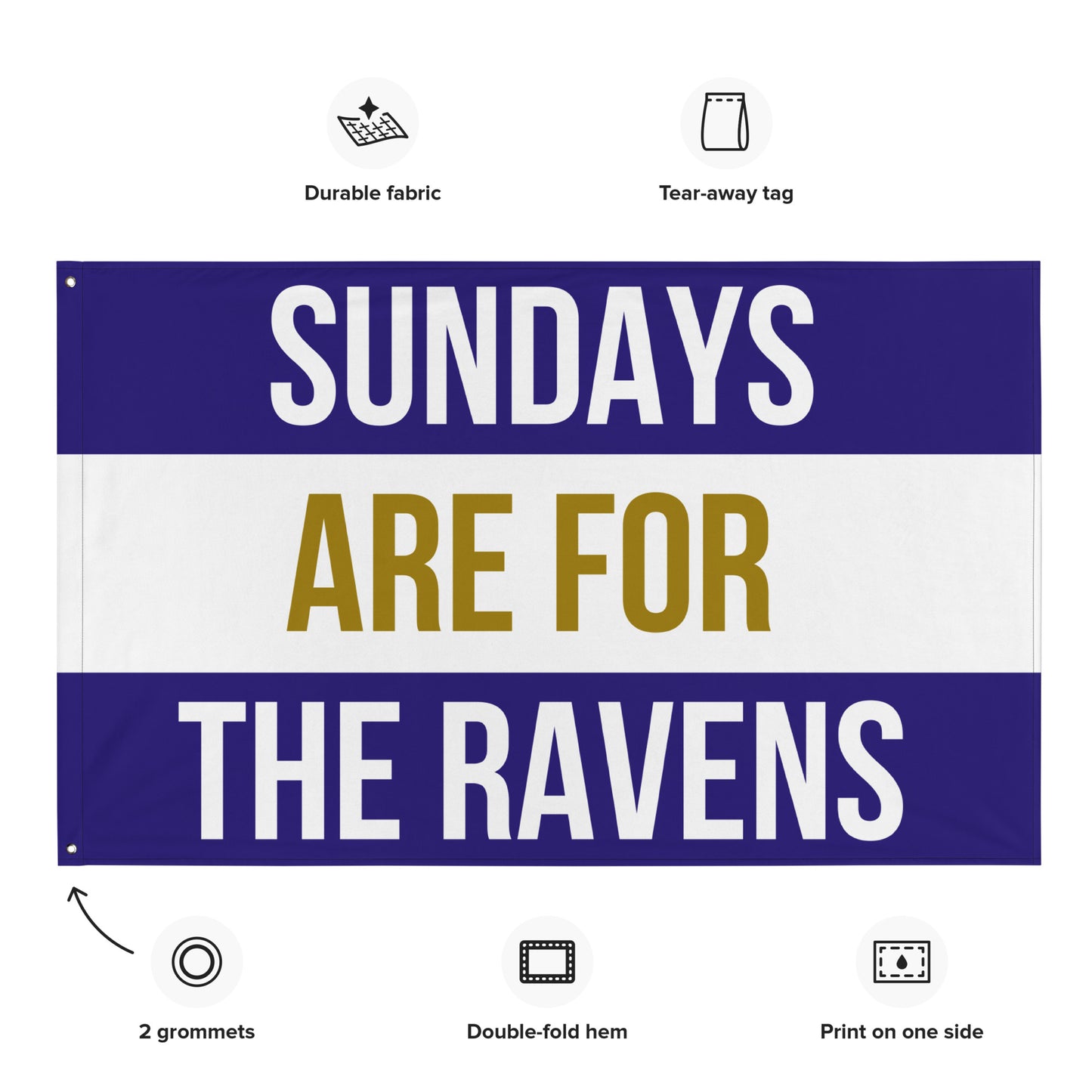 Sundays are for the Ravens Flag,  Baltimore Ravens Flag, Football Tailgate Flag
