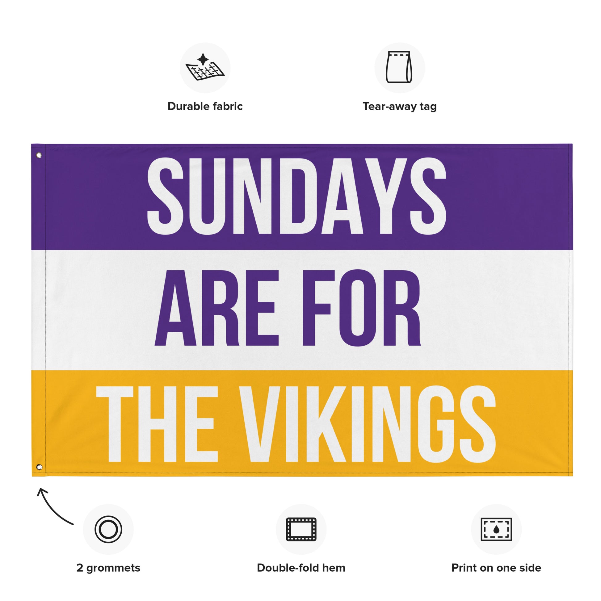 Sundays are for the Vikings Flag, Minnesota Vikings Flag, Football