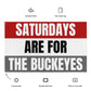 Large Buckeyes Banner, Saturdays are for the Buckeyes Tapestry, Dorm, University Tailgate Flag Gift for Him