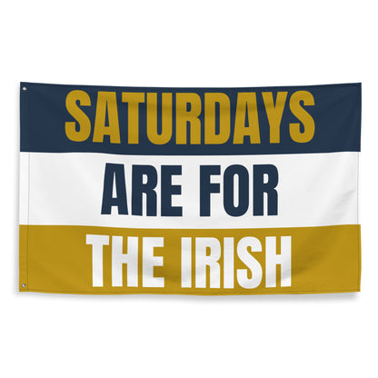 Large Notre Dame Banner, Saturdays are for the Irish Tapestry, Dorm, Tailgate Flag, Gift for Him