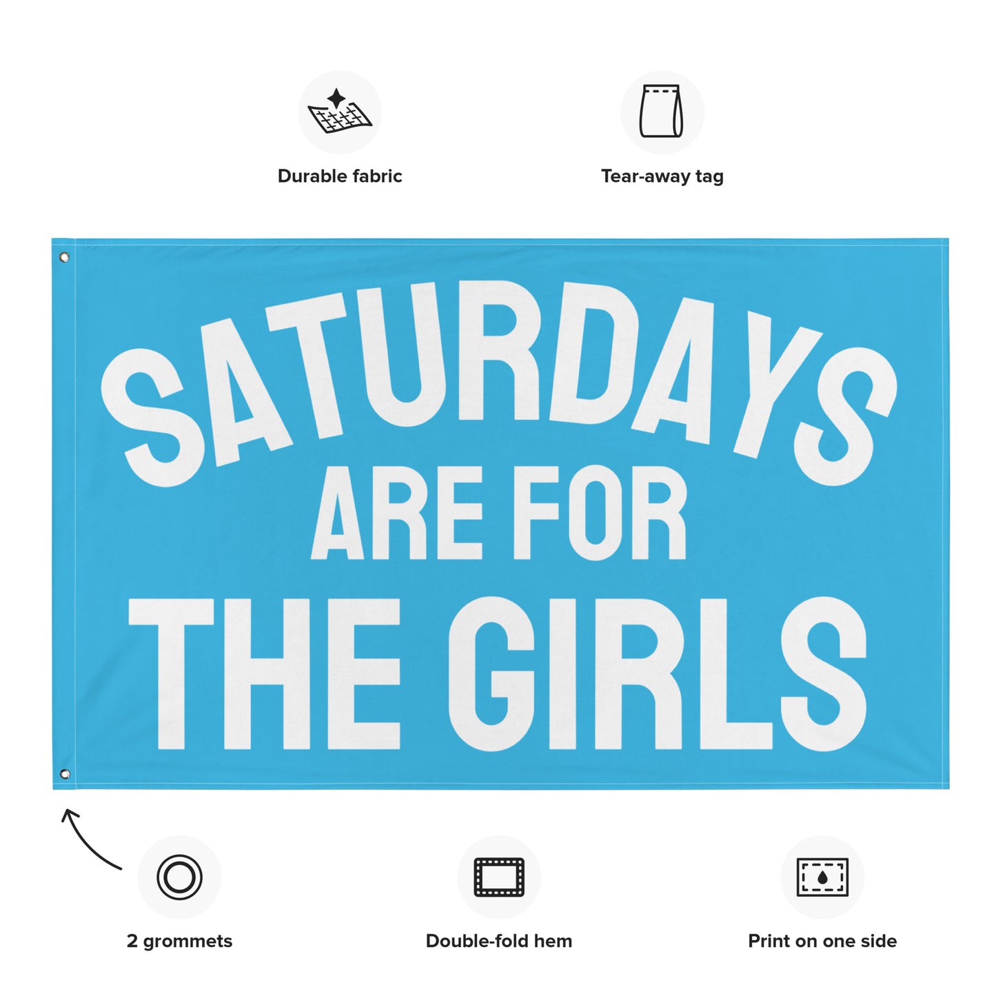 Saturdays are for the Girls, Blue, Funny Tapestry, College Funny Tapestry, Dorm Tapestry, Tapestry For Girls, Dorm Decor, Apartment Decor