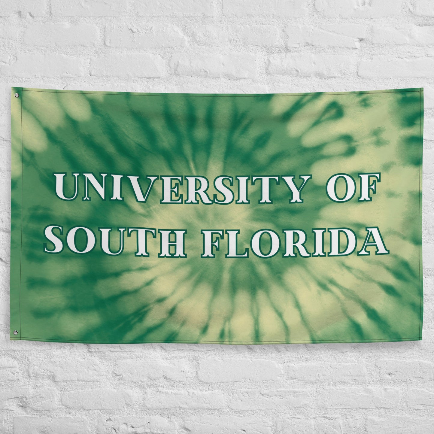 Large USF Banner, University of Florida Tie Dye Flag ,USF Flag, Large Bulls Banner, USF Flag, Dorm, Tailgate Flag