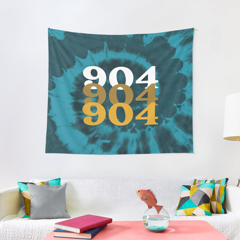 904 Teal Tie Dye Wall Tapestry